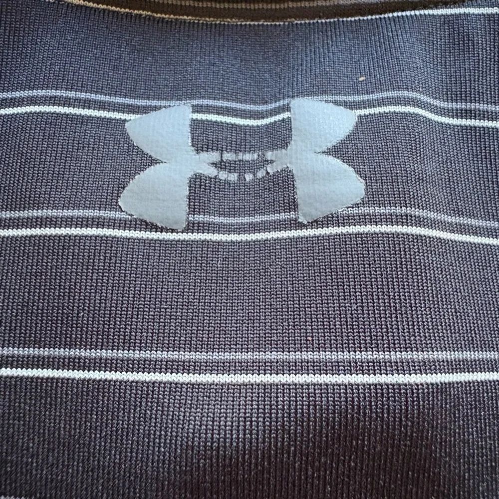 Under Armour Youth Large Black Striped Polo Shirt